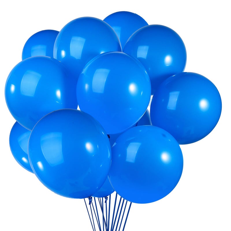 GaesQae Royal Blue Balloon,100pcs 12 inch Blue balloons for Birthday Party Decoration Wedding Baby Shower Graduation Decoration. - Image 1